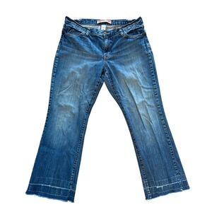 Gap Long and Lean Jeans Womens 12A Blue Medium Wash Bootcut Raw Hem Denim Pants